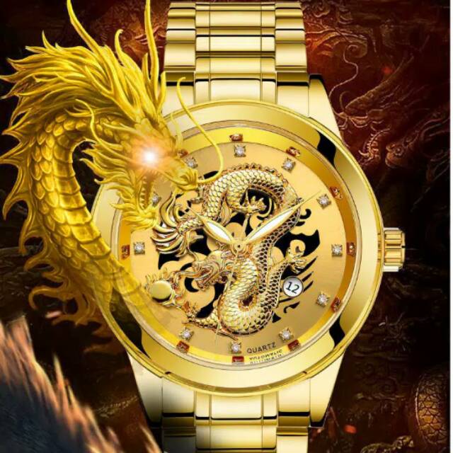 Jam tangan gold dragon
