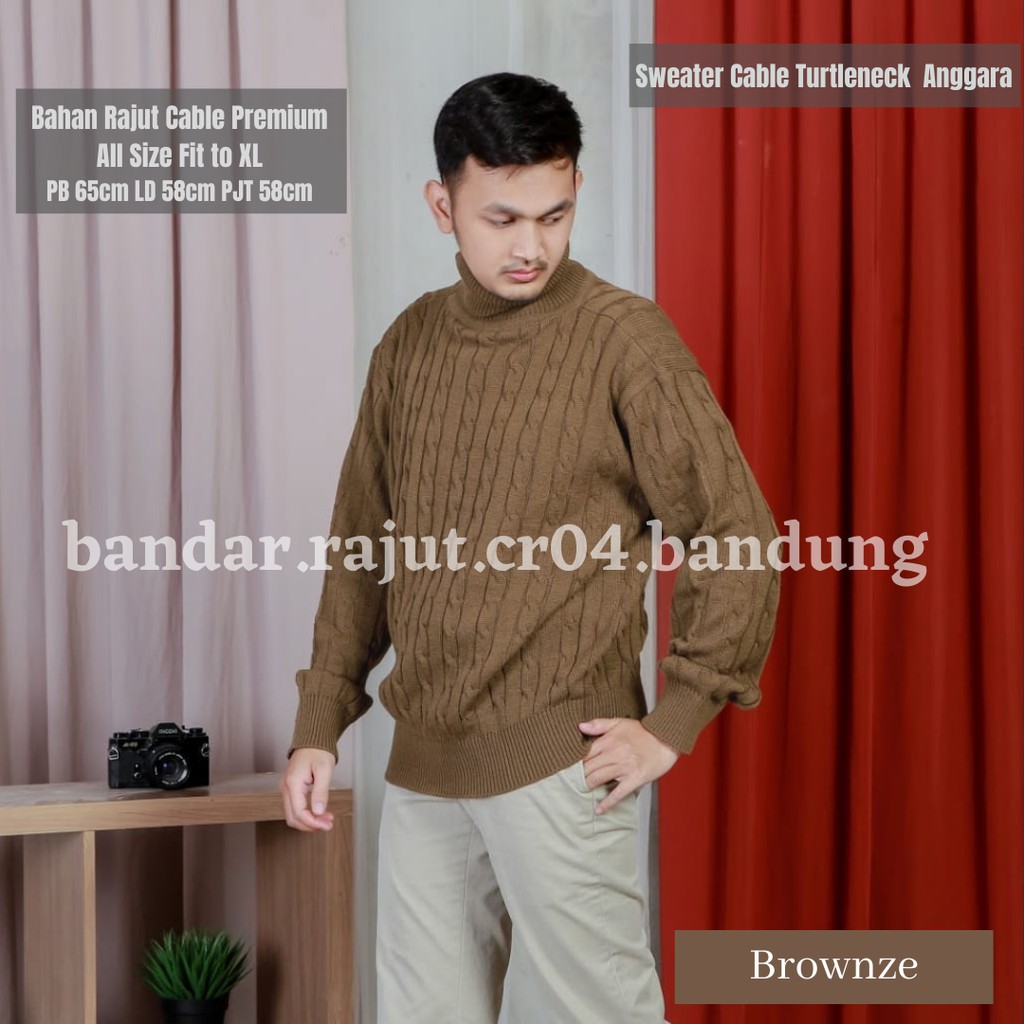 Sweater Rajut Cable Turtleneck Anggara 7 Gate Branded