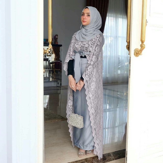 STELAN CAPE BRUKAT KEBAYA LONG CAPE  PESTA   KONDANGAN REAL PIC YAA