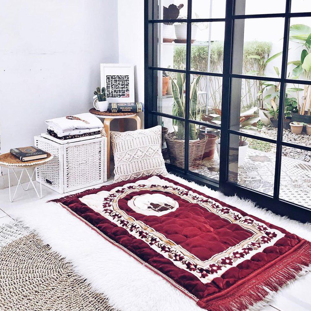 Sajadah Al-Jeddah Sajadah Busa Bulu Sajadah Turki Sajadah Tebal Empuk dan Nyaman - MERAH MAROON