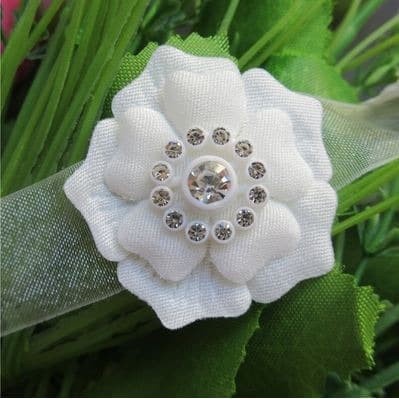 Lace Patch - White Flower Beading #30 (5pcs)