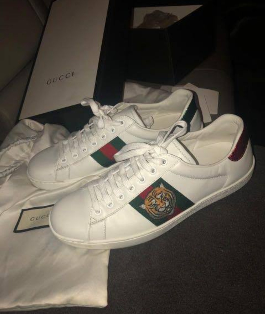 gucci tiger trainers