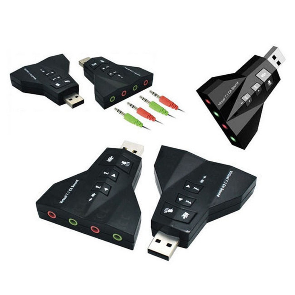 Trend-Universal USB Sound Adapter 7.1 Double Plus Volume - Hitam