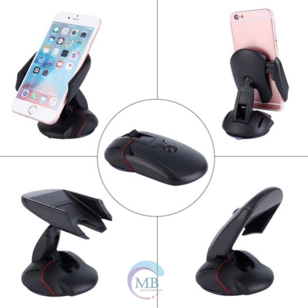 HD2 Car Holder Phone Stand Bentuk Mouse Shape Handphone Mobil Gps Unik Lipat Folding Desktop Dashbroad kekinian MB2489