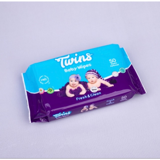 TISSUE BASAH TWINS BABY WIPES 50sheet