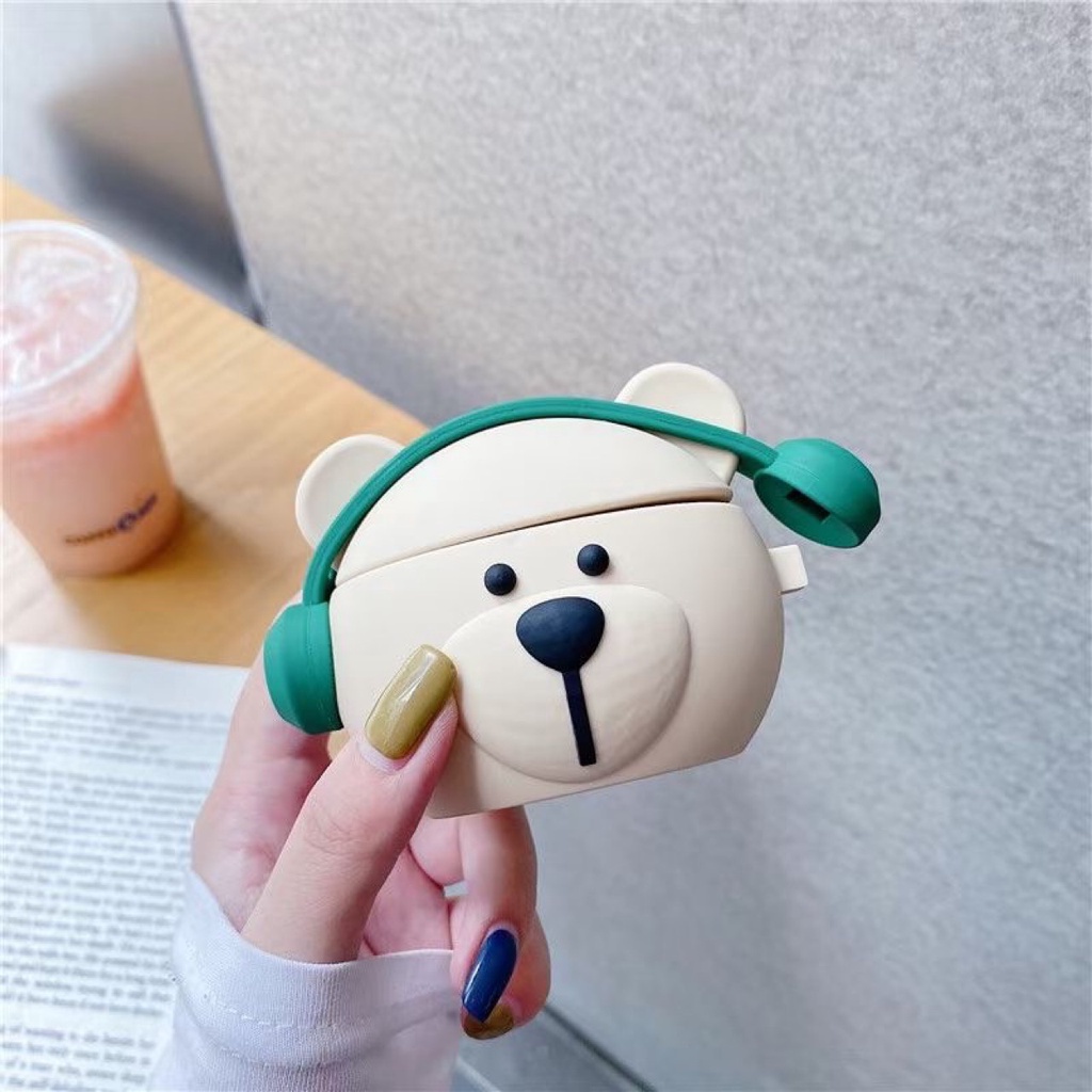 Soft Case Pelindung Earphone Desain Kartun Beruang 3d Untuk Airpods 1 2 3 pro I13 pro Inpods 3 13 12 I11 I9S I23 Airpods3 TWS