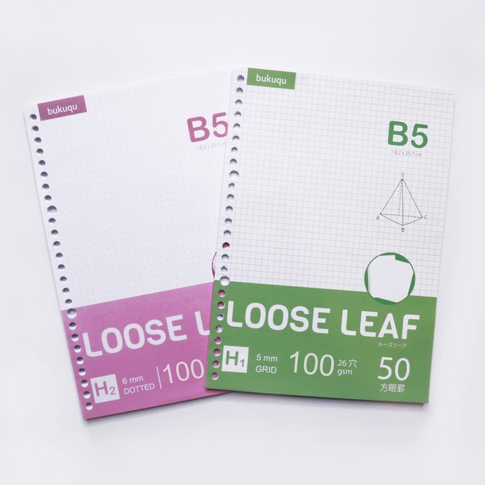 SN196 Loose Leaf B5 Grid Dotted Whitelines / Loose Leaf B5 Kotak Garis Polos Murah
