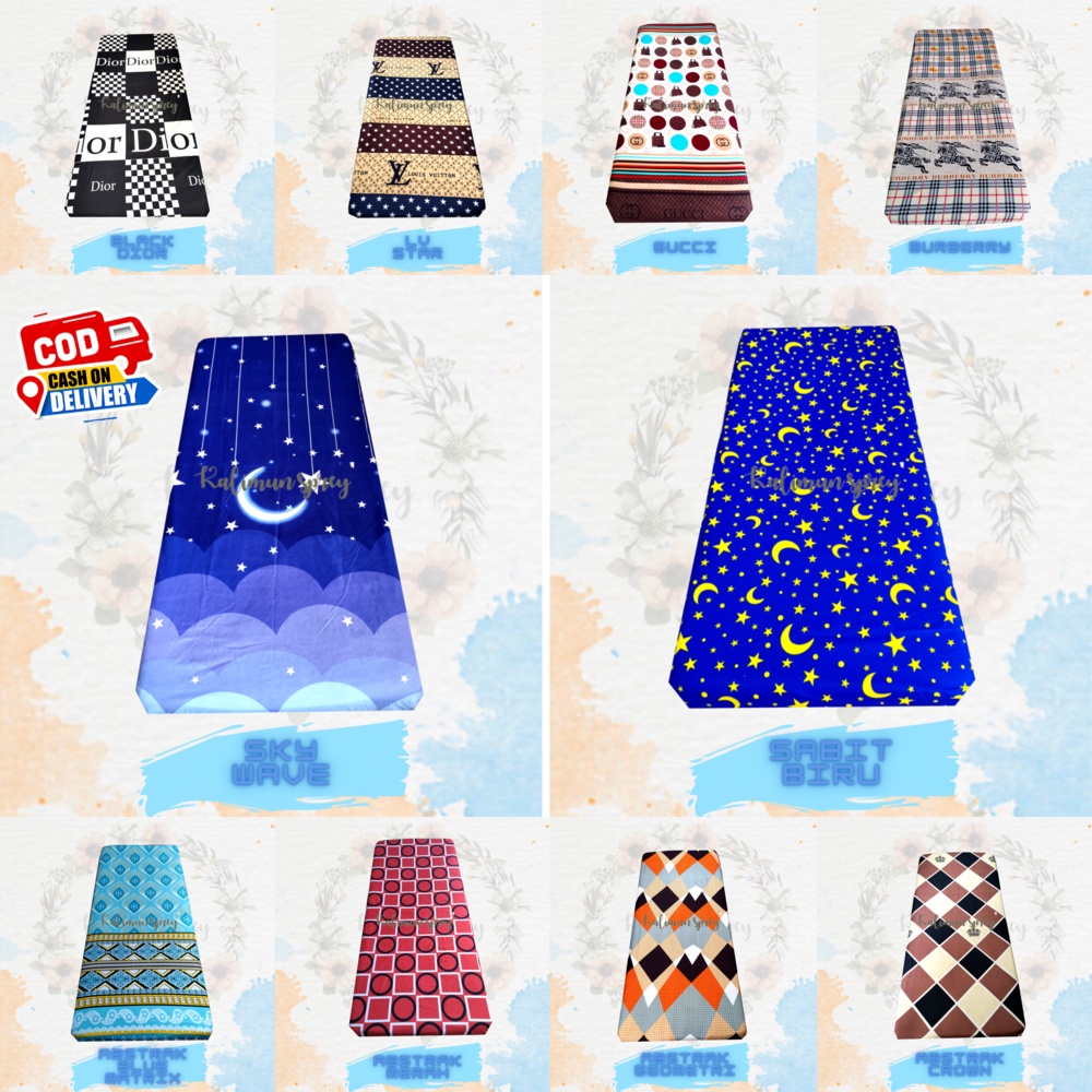 Sarung Kasur Busa Resleting 120x200 Tinggi 5 &amp; 10 Single No 3 | Sprei Resleting Motif Aesthetic