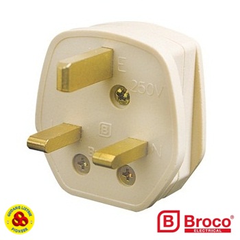 Broco Steker AC 7110 Cream Plug 3Pin 13Amp New Gee