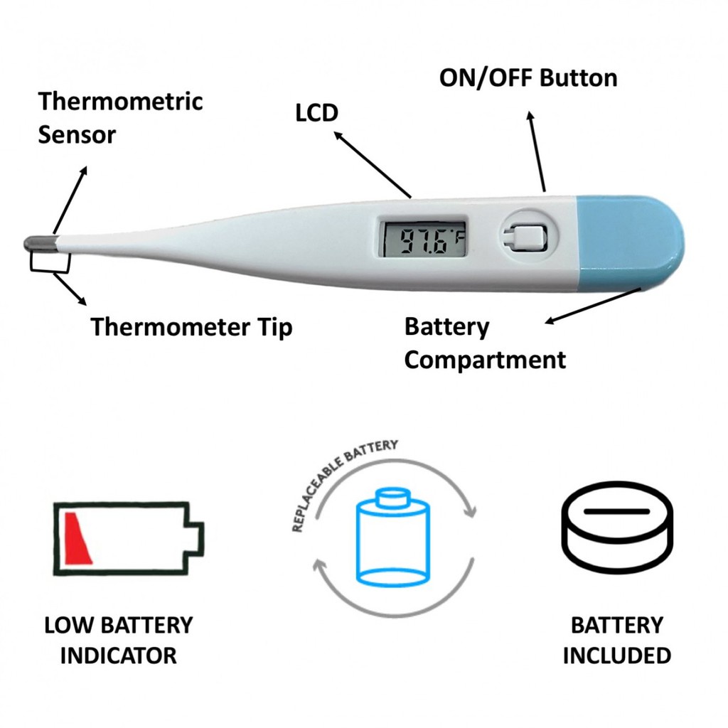 Thermometer Digital Alat Pengukur Suhu Badan Tubuh Bayi Baby Anak termometer mulut ukur ketiak anus BS