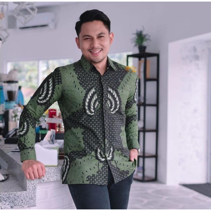 KAPAL KANDAS HIJAU kemeja batik pria modern | batik pria | baju batik pria kekinian | batik pria modern