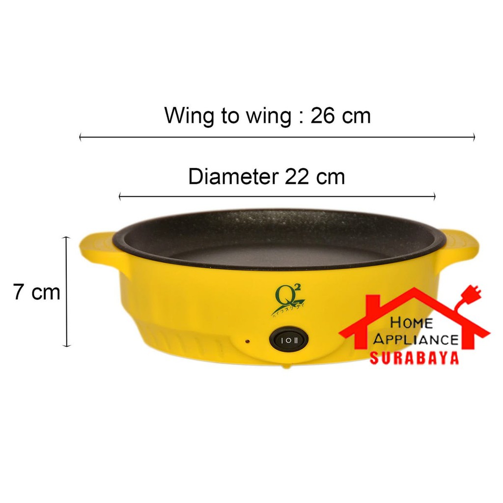 Korean pan Fried 22 CM - Panci BBQ Multifungsi Listrik Elektrik 22 CM Q2-8322 / Q2 8322