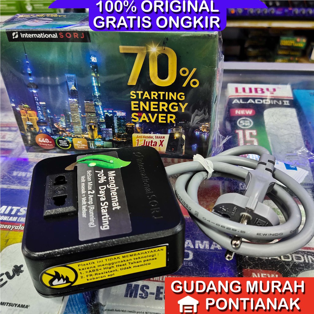 International SORJ 70% persen Energy saver Penghemat listrik Original asli (Produk dan Kemasan Baru)