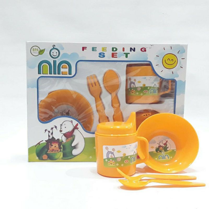 PROMO!!! FEEDING SET NIA KECIL/TEMPAT MAKAN BAYI MURAH/TEMPAT MAKAN NIA KECIL