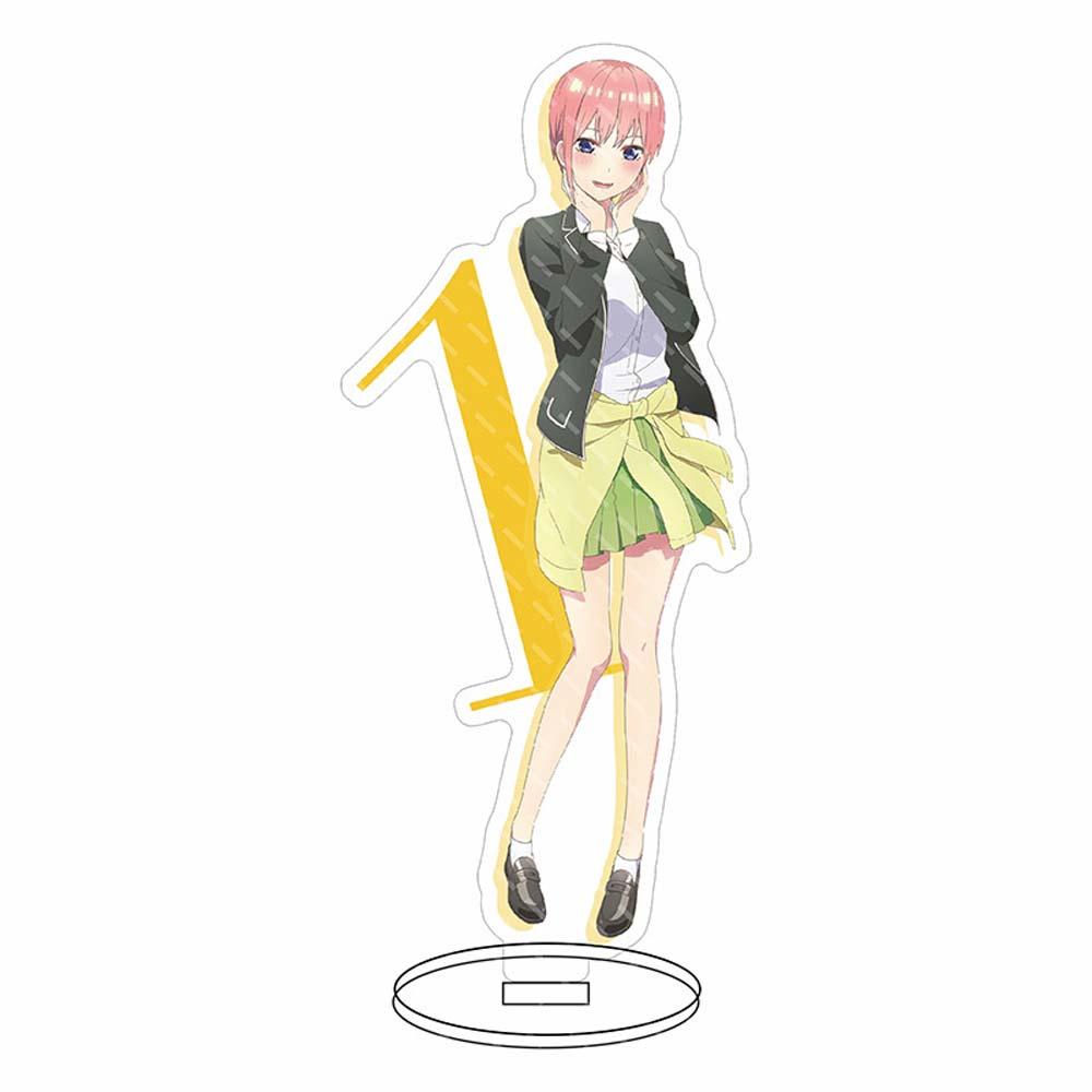 [Elegan] Nakano Miku Action Figure Fans Hadiah Fashion Dekorasi Mainan Gotoubun No Hanayome Desktop Standing Card Klasik Nakano Ichika Meja Gadis Figure Model Plat