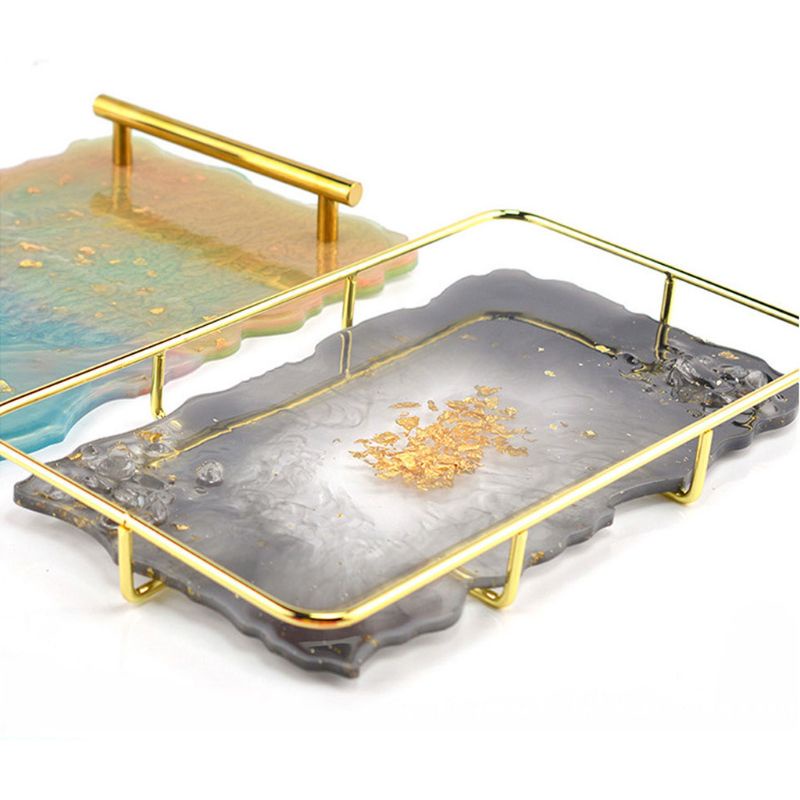 SIY  Irregular Big Plate Resin Mold Oversized Fruit Disc Tray Resin Mold Transparent Flexible Silicone Molds Art Crafts Tools