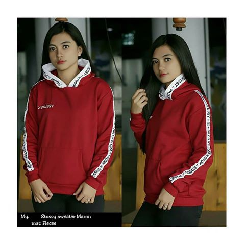 Sweater hoody Stussy  lengan List