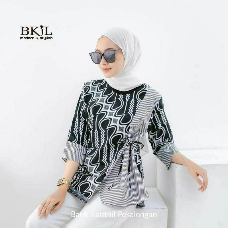 tey-17 Batik wanita ASJ SA HRB026 Kenongo Kemeja Tosca Pendek-Parang Ageng