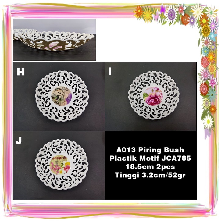 [2pcs]  Piring Buah  Plastik Motif 18.5cm 2pcs