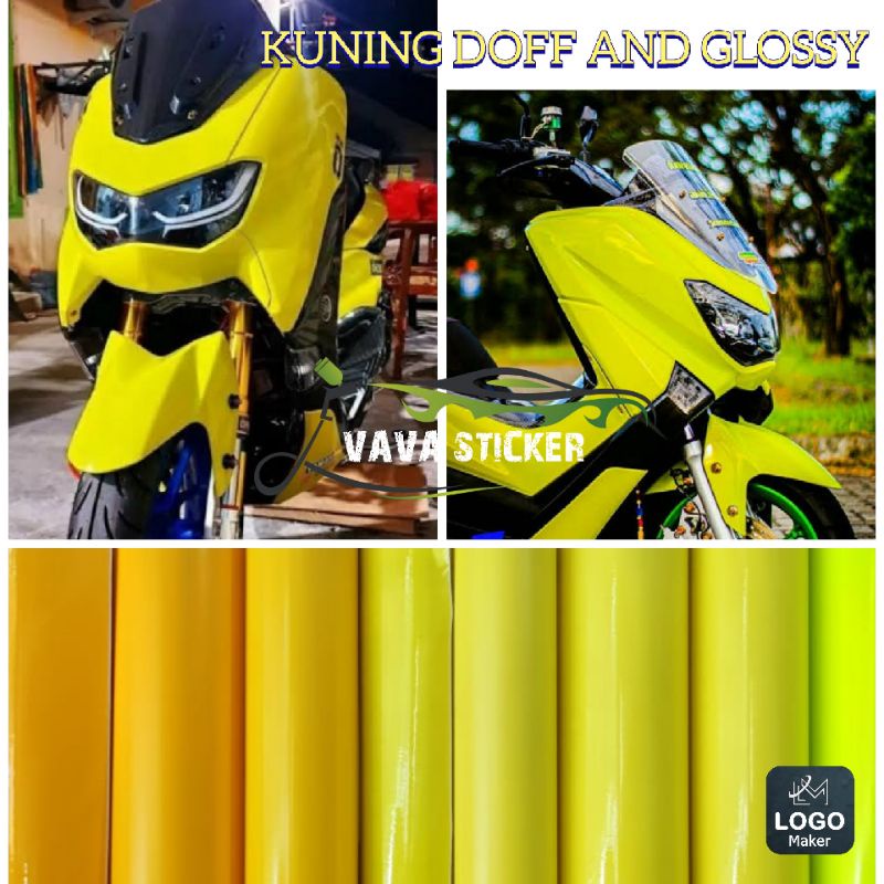 Skotlet Motor Warna Kuning Doff and Glossy/skotlet motor kuning lemon/sticker skotlet motor
