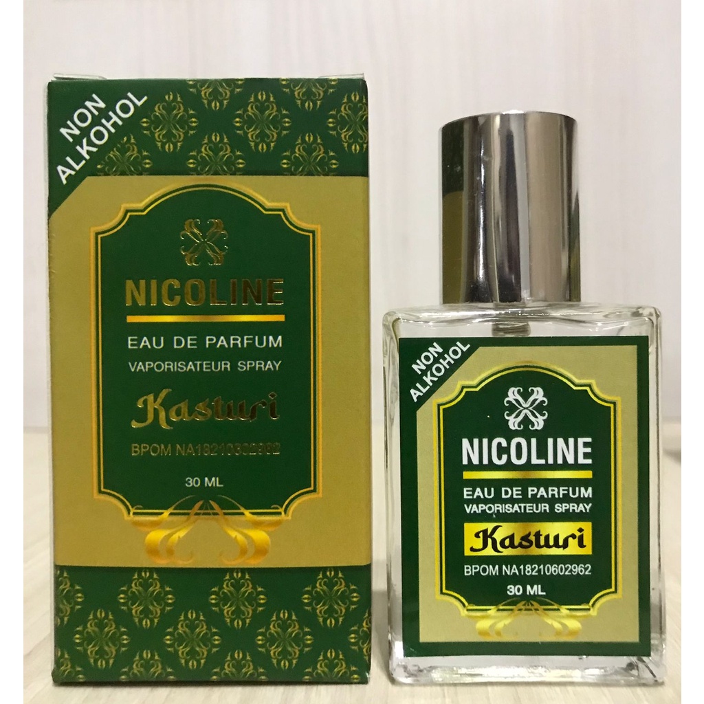 Nicoline Parfum Kasturi Sunnah Eau De Perfume Halal Pria Wanita Unisex Vaporisateur Spray Non-Alkohol