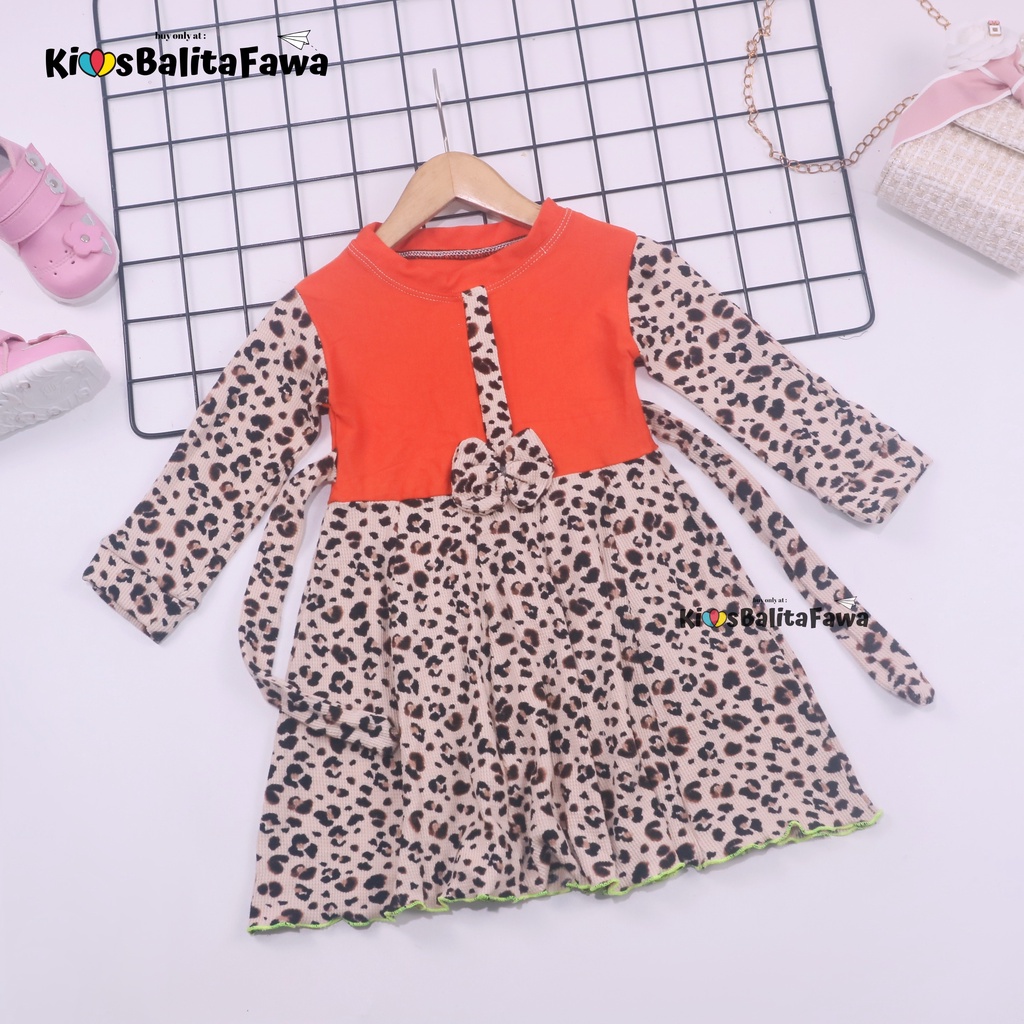 Dress Valencia 1-2 Tahun / Dres Anak Lengan Panjang Pesta Baju Perempuan Fashion Kids Motif Adem babycinnamon
