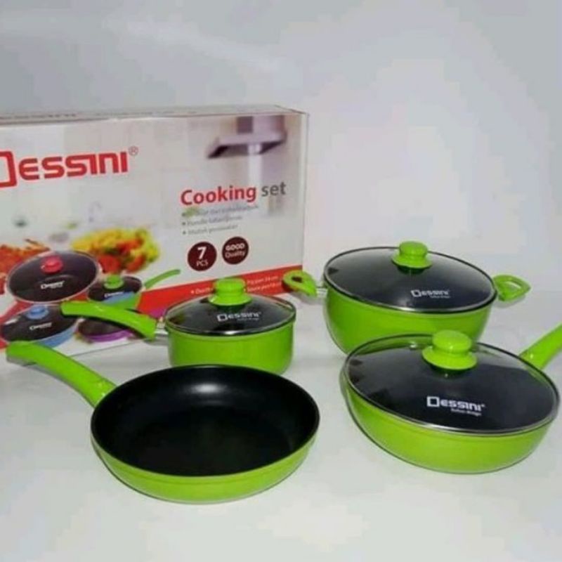 Panci  , Q2 7206  , VIPPO  1834  , ROYALTA  , 7 PCS  Kukus , Wajan penggorengan anti lengket  set italian cookware set steamer3