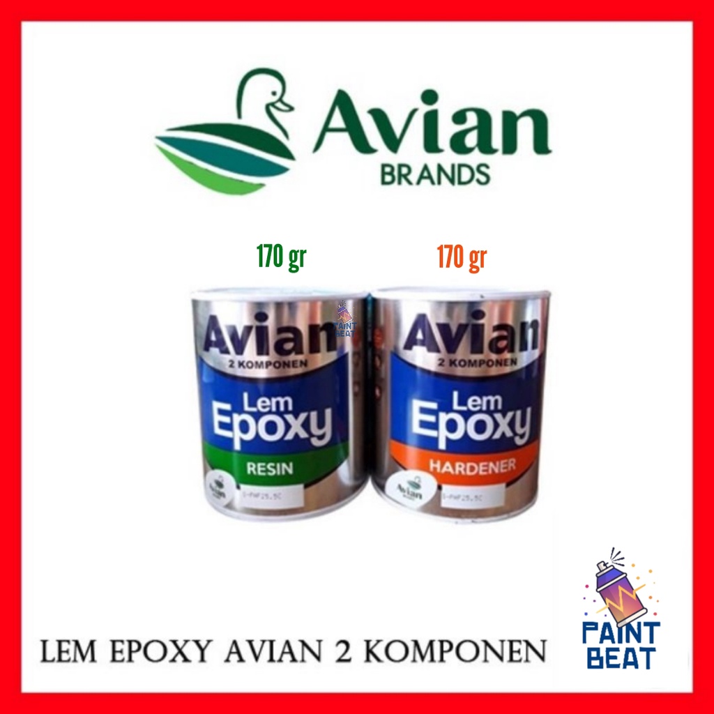 Lem epoxy avian 2 komponen/AVIAN LEM EPOXY RESIN + HARDENER 340gr