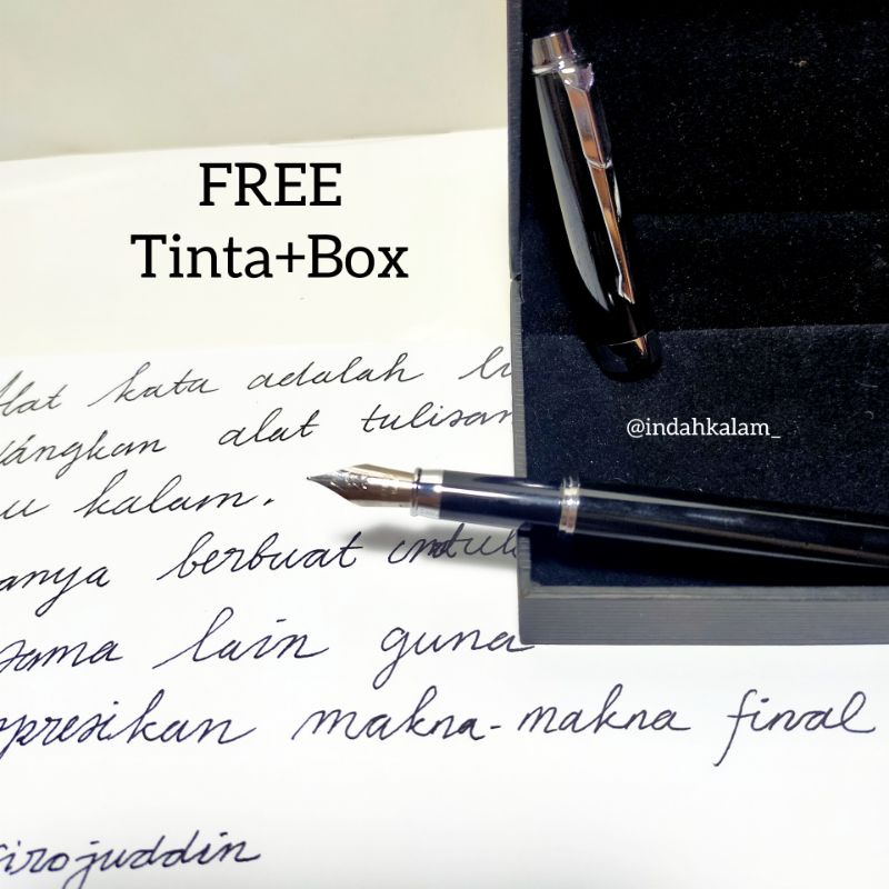 

[LANGKA] Fountain Pen Iridium Black Set Nib Box Pulpen Klasik Kaligrafi Kitab Kalam Ijazah Pen Tutul