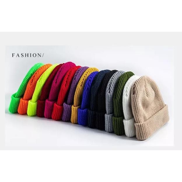 Kupluk topi , Short Beanie hat skate polos distro