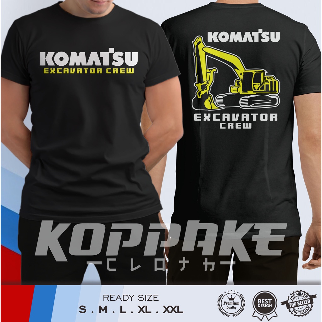 Kaos Alat Berat Komatsu Excavator Crew Baju Distro