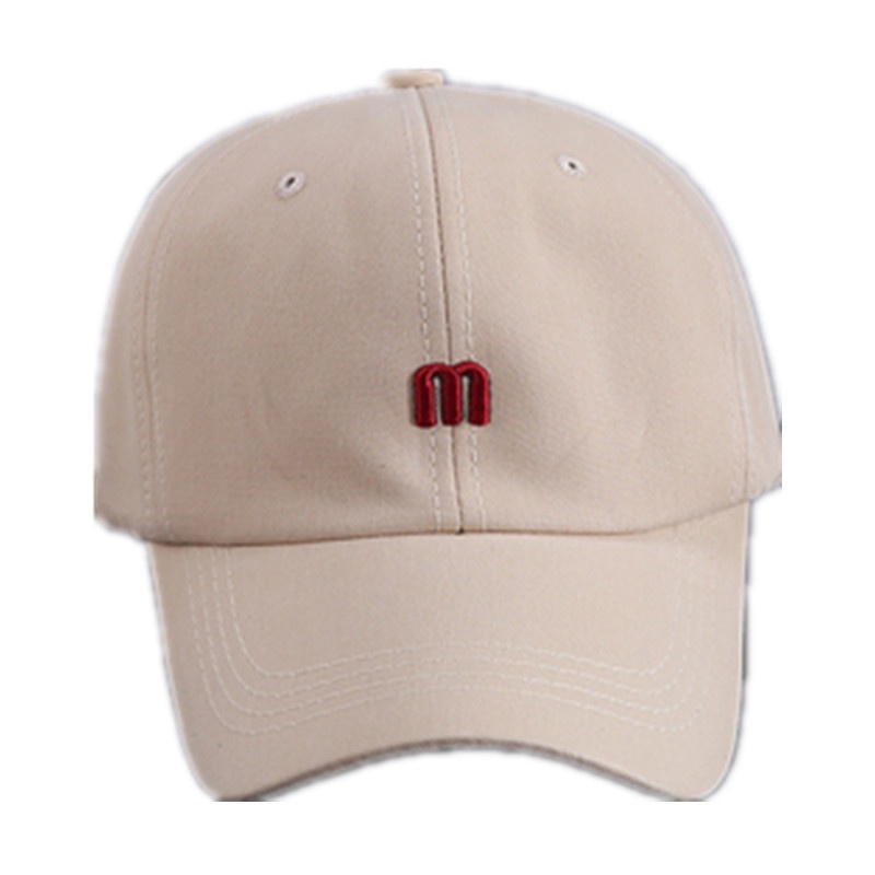 M Letter Baseball Cap Curved Brim Retro Soft Top Casual Hip-hop