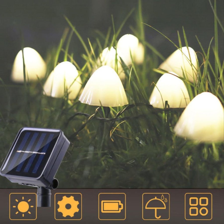 Lampu Taman Solar bentuk Jamur Mushroom garden light Tenaga Surya Otomatis Nyala Kebun LED