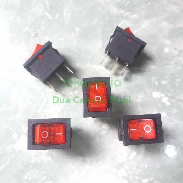 saklar on of switch rocker LED merah 3 pin size medium