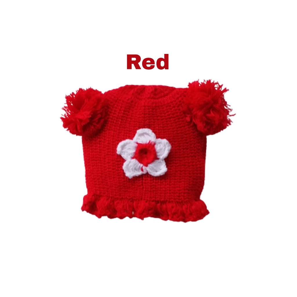 LittleAaron KUPLUK RUFFLE FLOWER (G) Topi Anak Lucu Model kupluk Usia 0 Sampai 3 Tahun Kualitas Terbaik