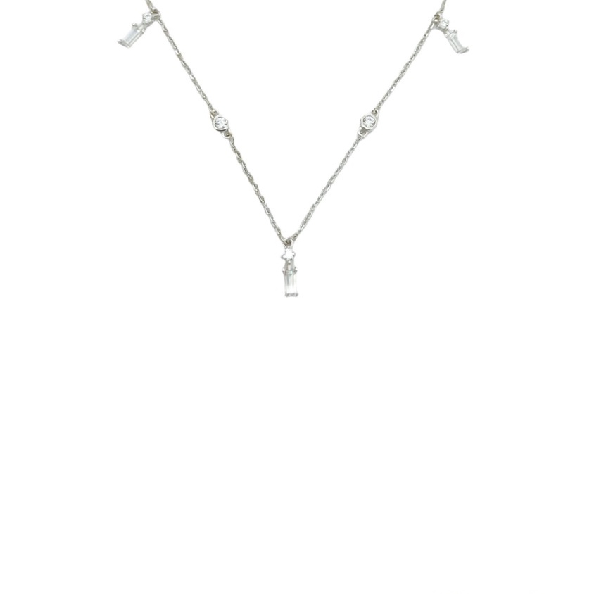 Kalung Whitegold Baguette Fancy NC210185 18K 755 SDW Gold