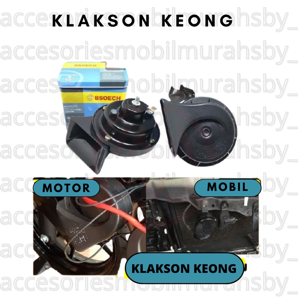 Klakson Keong BSOECH Waterproof Anti Air Universal Motor Mobil 12v dan 24v