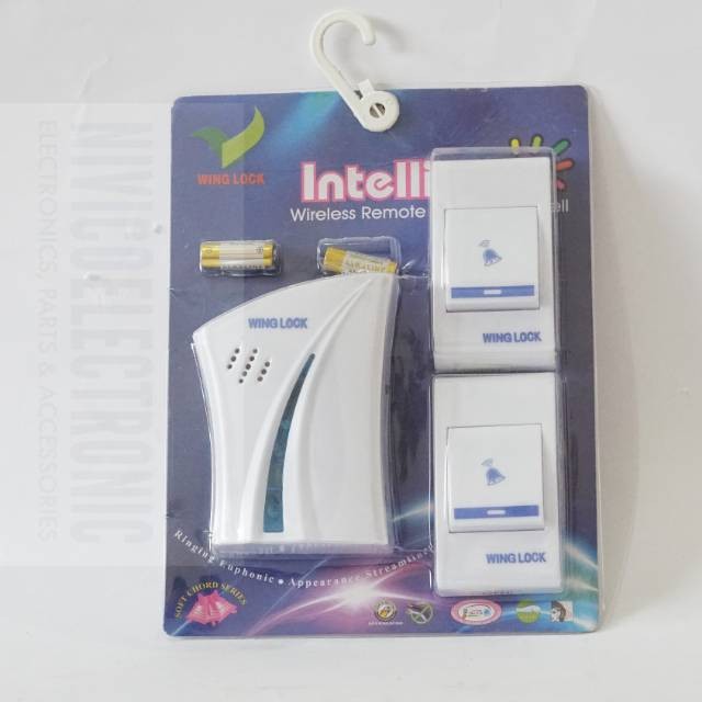 DOORBELL WIRELESS BATERAI 2 TOMBOL BEL PINTU TANPA KABEL DC WATERPROOF