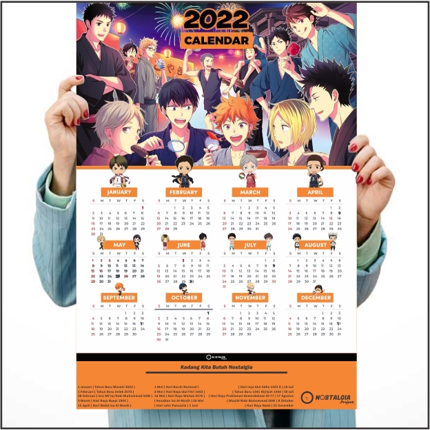 Poster Anime Sports size A3 - Yowamushi Pedal Kuroko no Basuke Ahiro no Sora Captain Tsubasa Eyeshield 21 Haikyuu!! Kalender Haikyuu 2022 Blue Lock