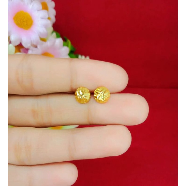 anting tusuk minimalis emas muda