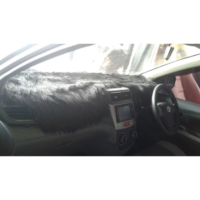 Bulu dashboard mobil hitam / bulu dasbor impor korea / hiasan dashboard mobil