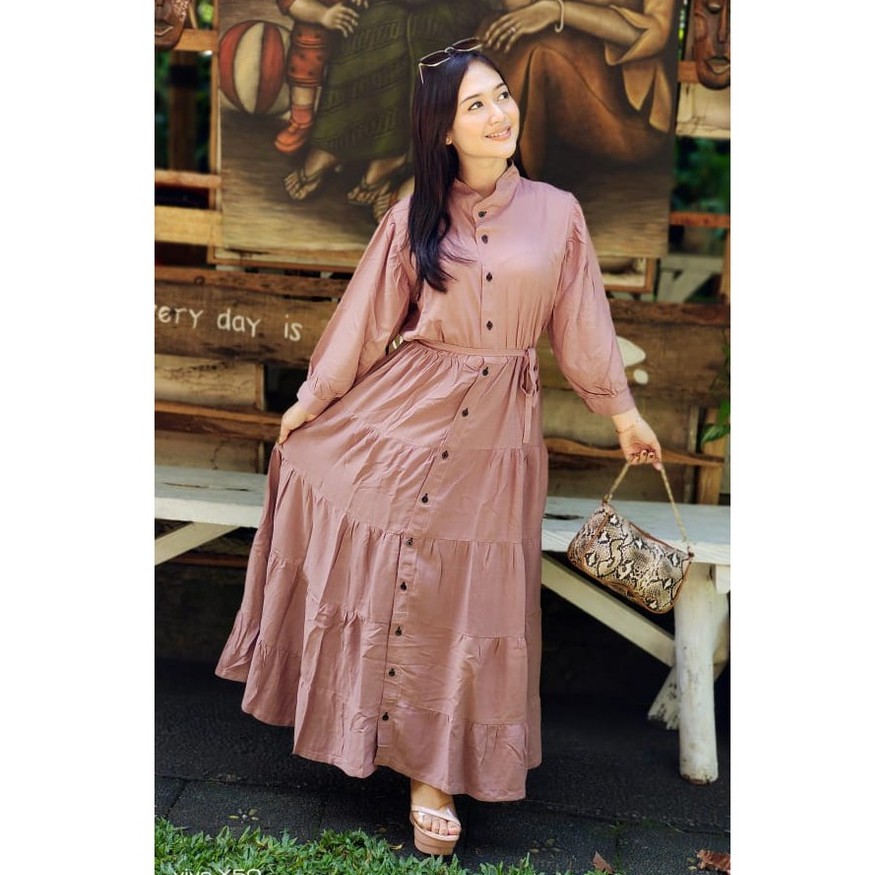 GAMIS BALI RAYON POLOS RAMPEL