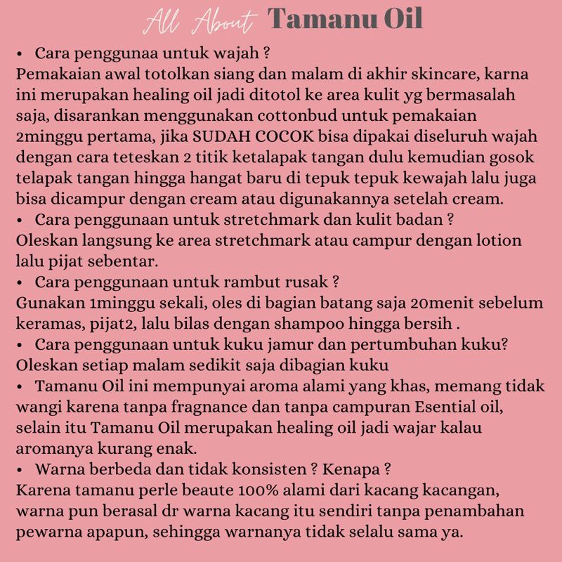 [DISTRI RESMI]  TAMANU OIL BY PERLE BEAUTY / PEARL BEAUTY 5ML BPOM