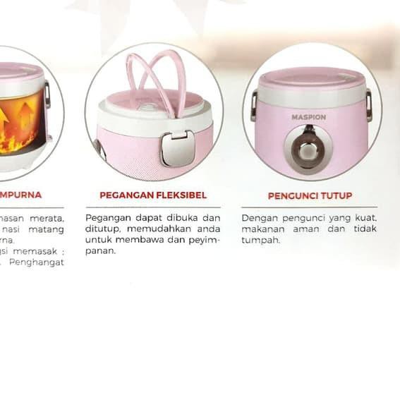 ♩ [PINK] Mini Travel Cooker Maspion MRJ053 / Rice Cooker Kecil MRJ-053 ➫