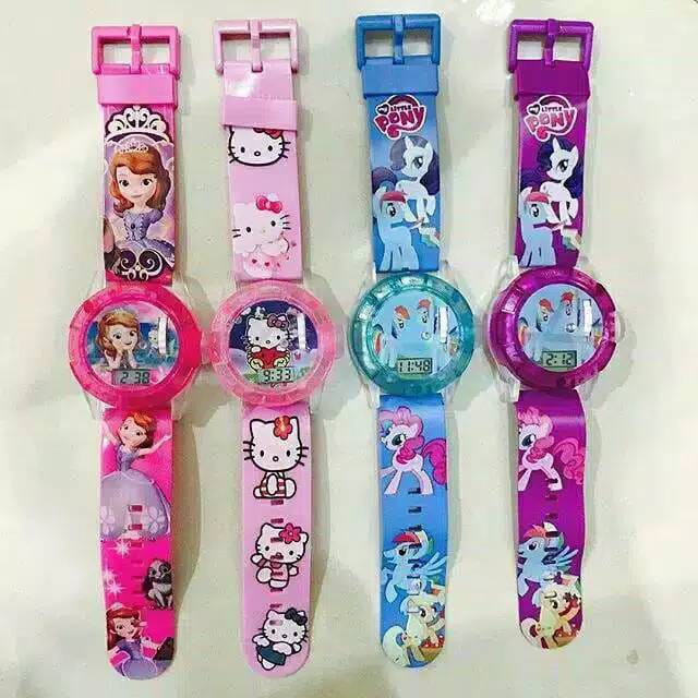 Jam Tangan Anak Laser Musik Melody Karakter Little Pony