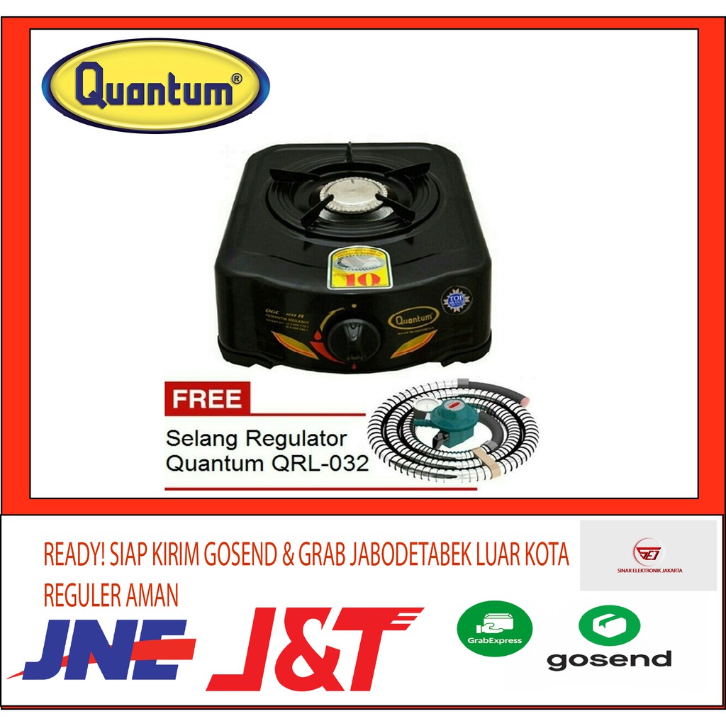 PROMOKompor Gas Quantum QGC-101R + Quantum Selang Gas + Regulator Meter.