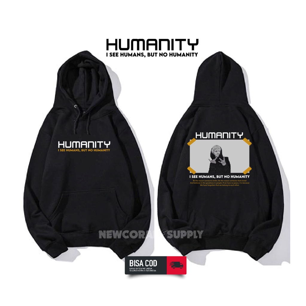 Jaket Hoodie HUMANITY Kualitas Distro Termurah Custom
