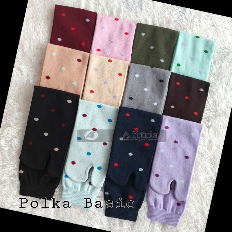 12 PASANG KAOS KAKI JEMPOL MOTIF POLKA