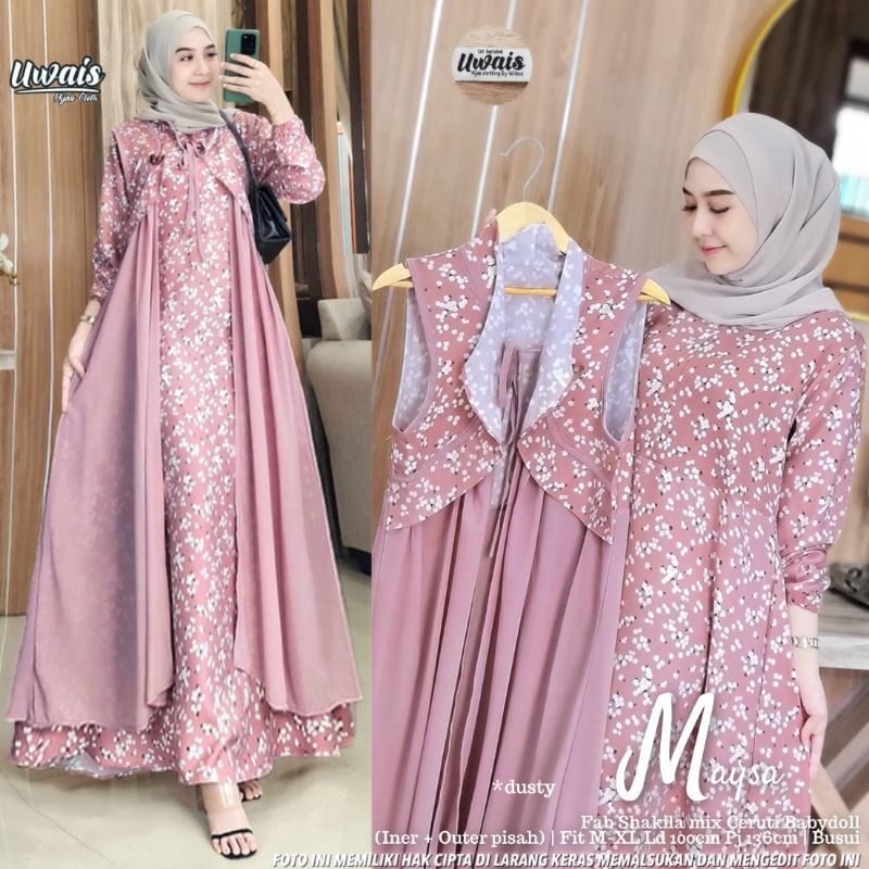 UWAIS MAYSA Original Product By UWAIS LD 100 Busui ( Inner dan Outer Pisah ) Shakila Mix Ceruty Baby