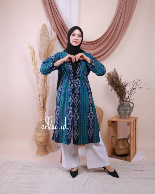 ELLEO HIYORA LONG OUTER TENUN CARDIGAN BLAZER PREWED/KONDANGAN